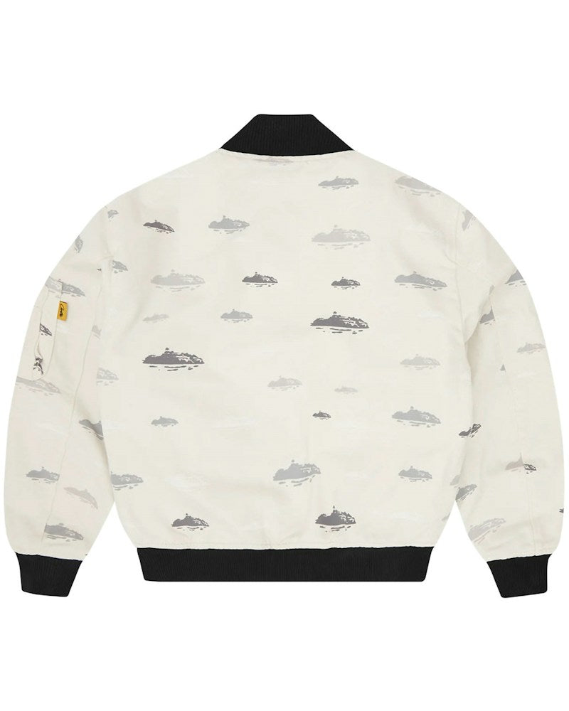 Corteiz Reversible Bomber Jacket - Off White/Black