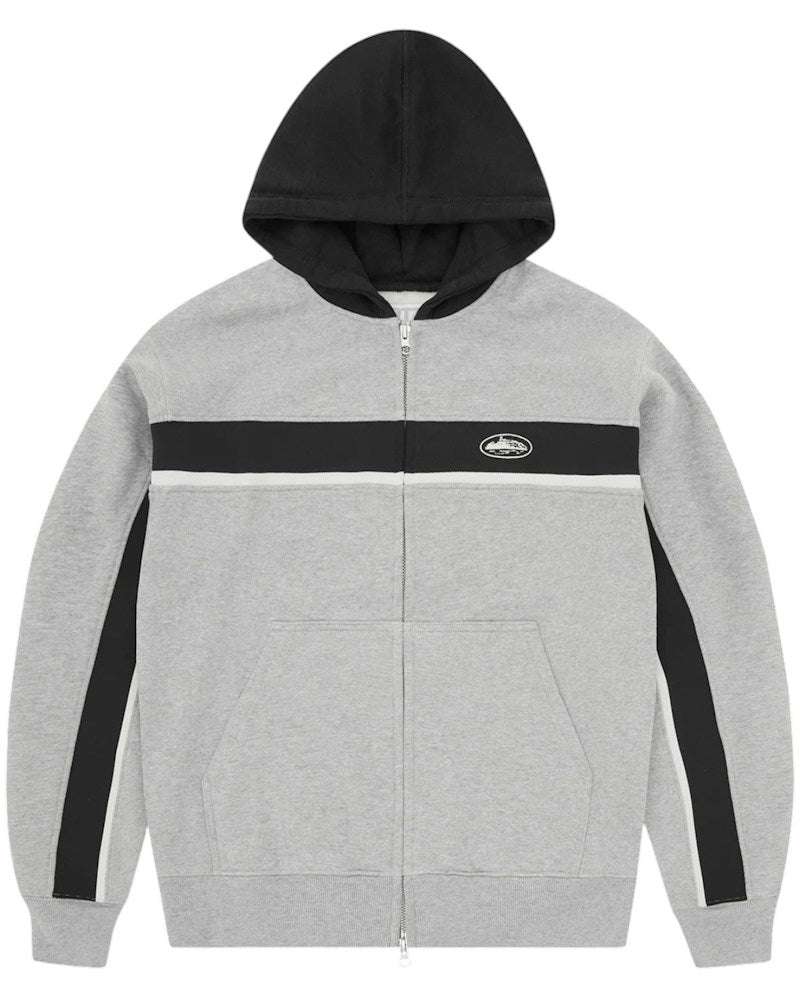 Corteiz Ribbed Sporteiz Zip Hoodie - Heather Grey
