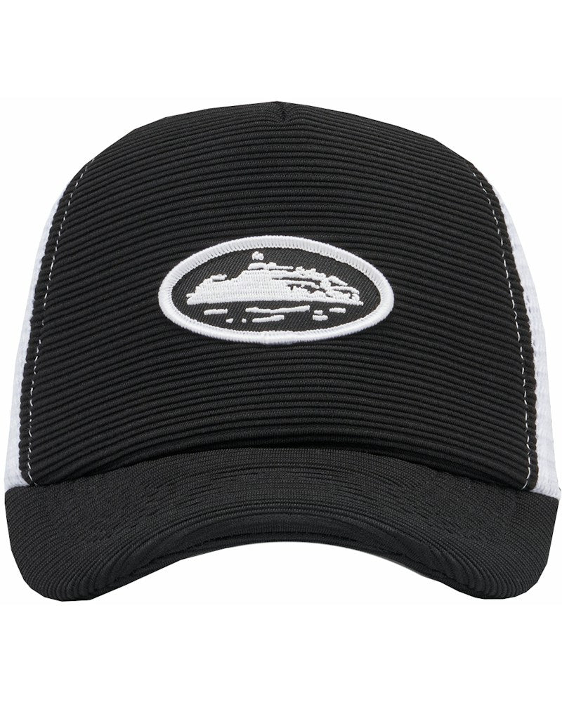 Corteiz Short Peak Trucker - Black