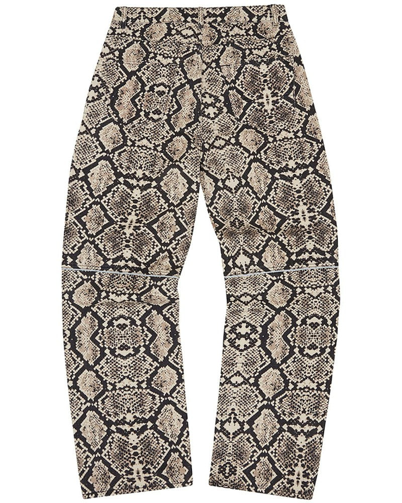 Corteiz Snakeskin Denim Workwear Pant - Black/Beige