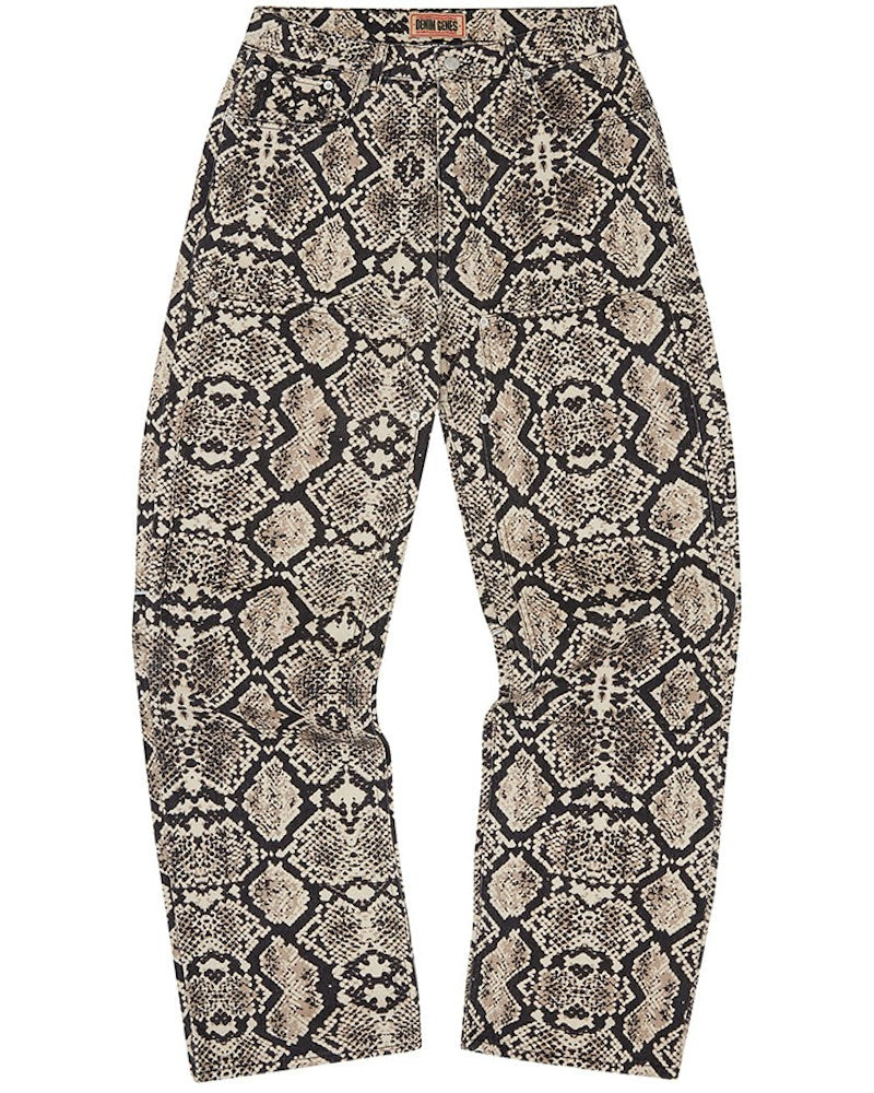 Corteiz Snakeskin Denim Workwear Pant - Black/Beige