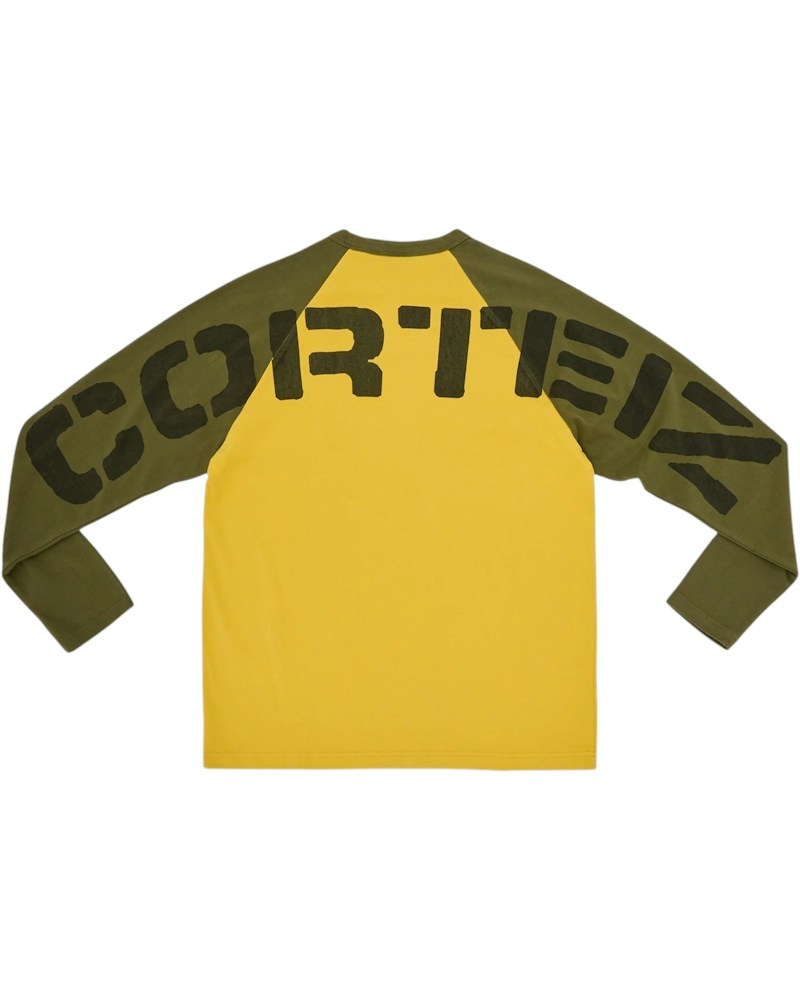 Corteiz Stencil Raglan LS Shirt - Gold/Olive