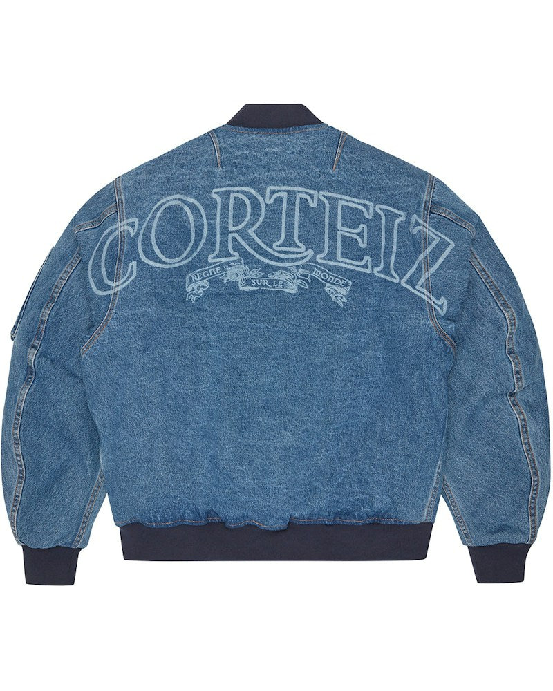 Corteiz Superior Royale Denim Bomber - Washed Blue