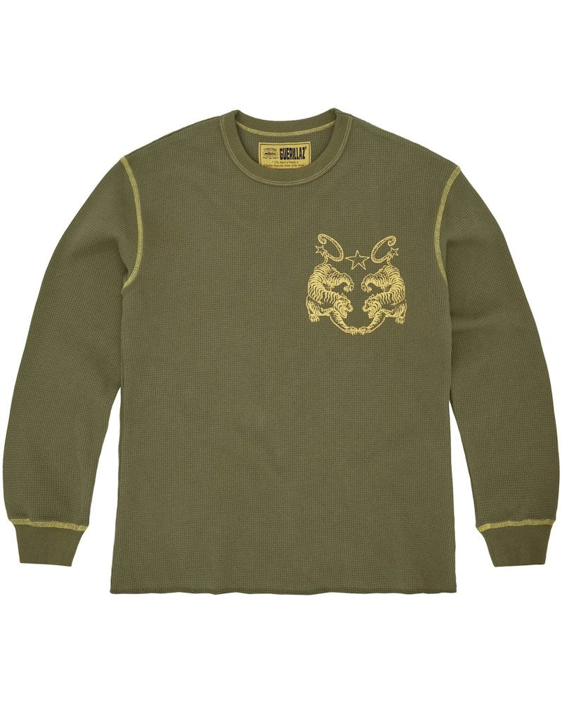 Corteiz Tiger Contrast Waffle Longsleeve - Khaki