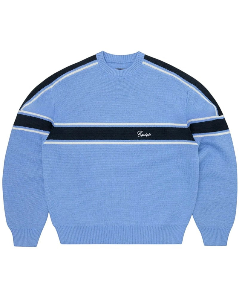 Corteiz Turismo Knit Sweater - Baby Blue