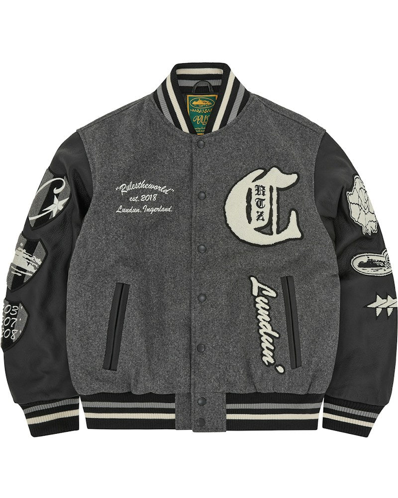 Corteiz Us Vs Dem Varsity Jacket - Grey