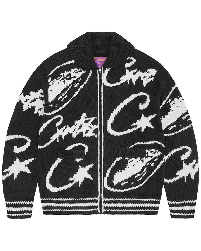 Corteiz VVS Jacquard Knit Zip - Black