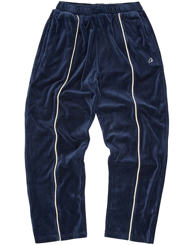 Corteiz VVS Uptown Velour Track Pant - Navy