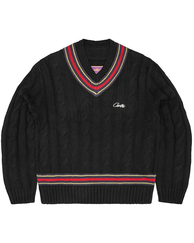 Corteiz Wimbledon Knit Sweater - Black