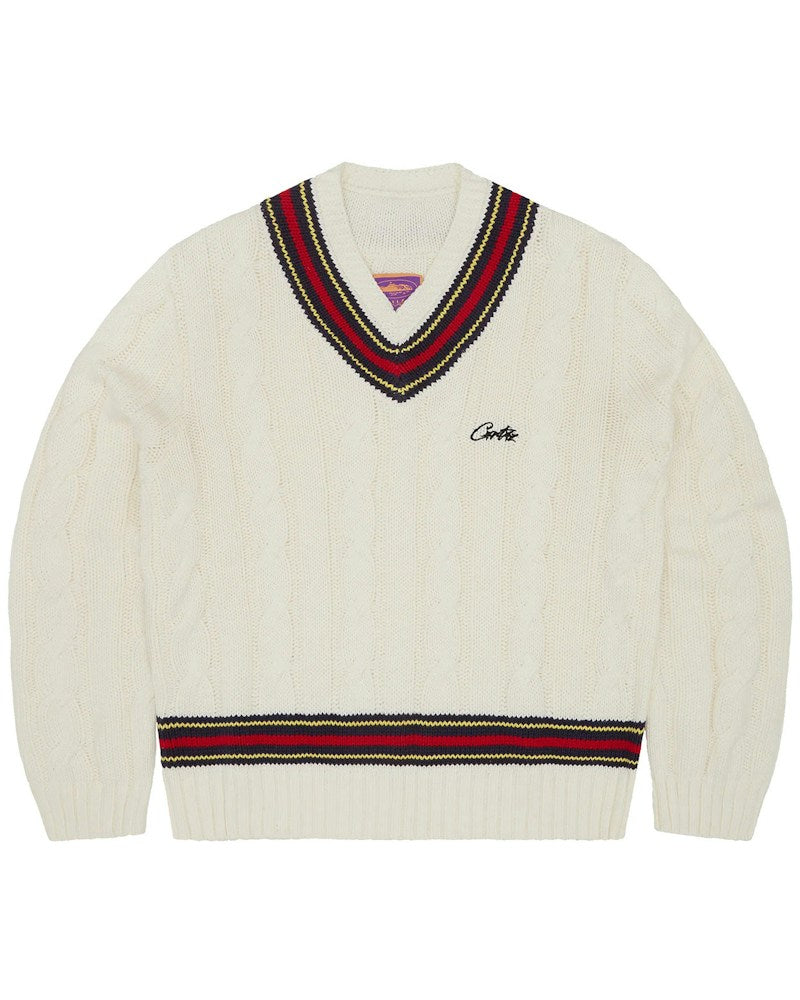 Corteiz Wimbledon Knit Sweater - White