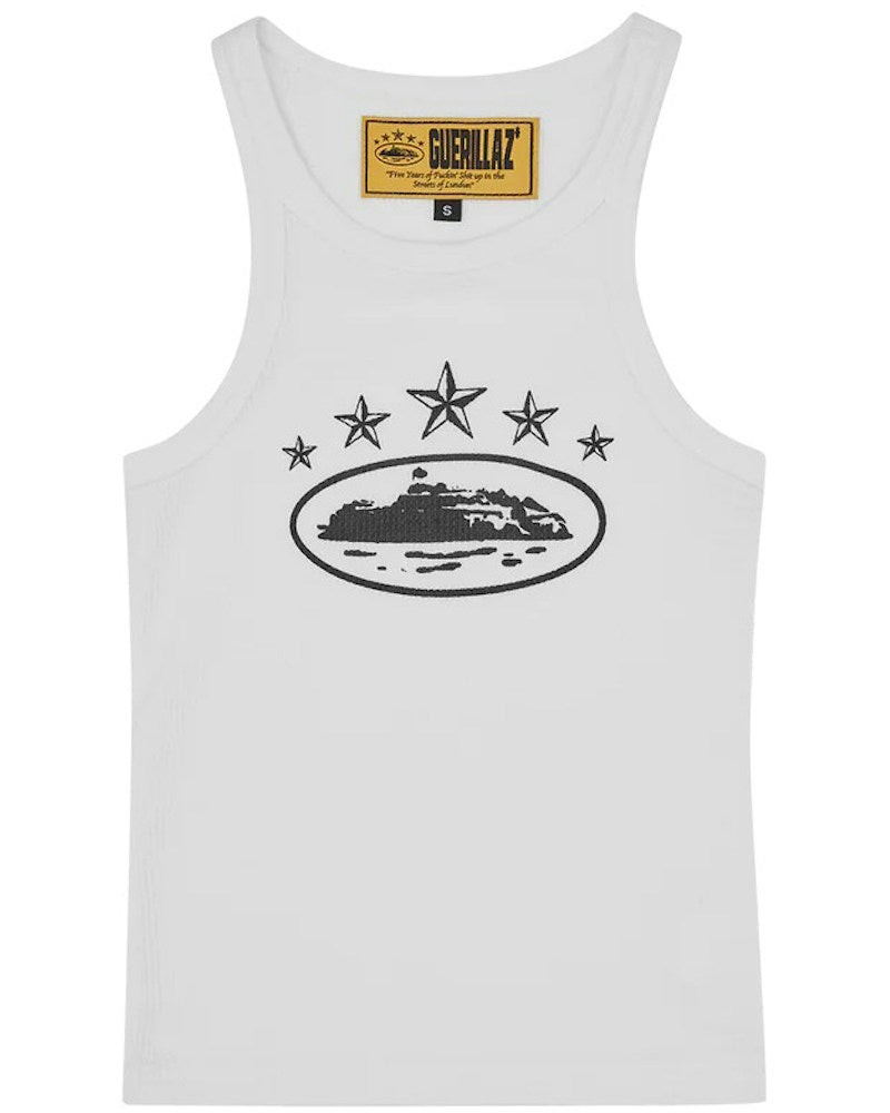 Corteiz Women's 5 Starz Alcatraz Tank Top - White