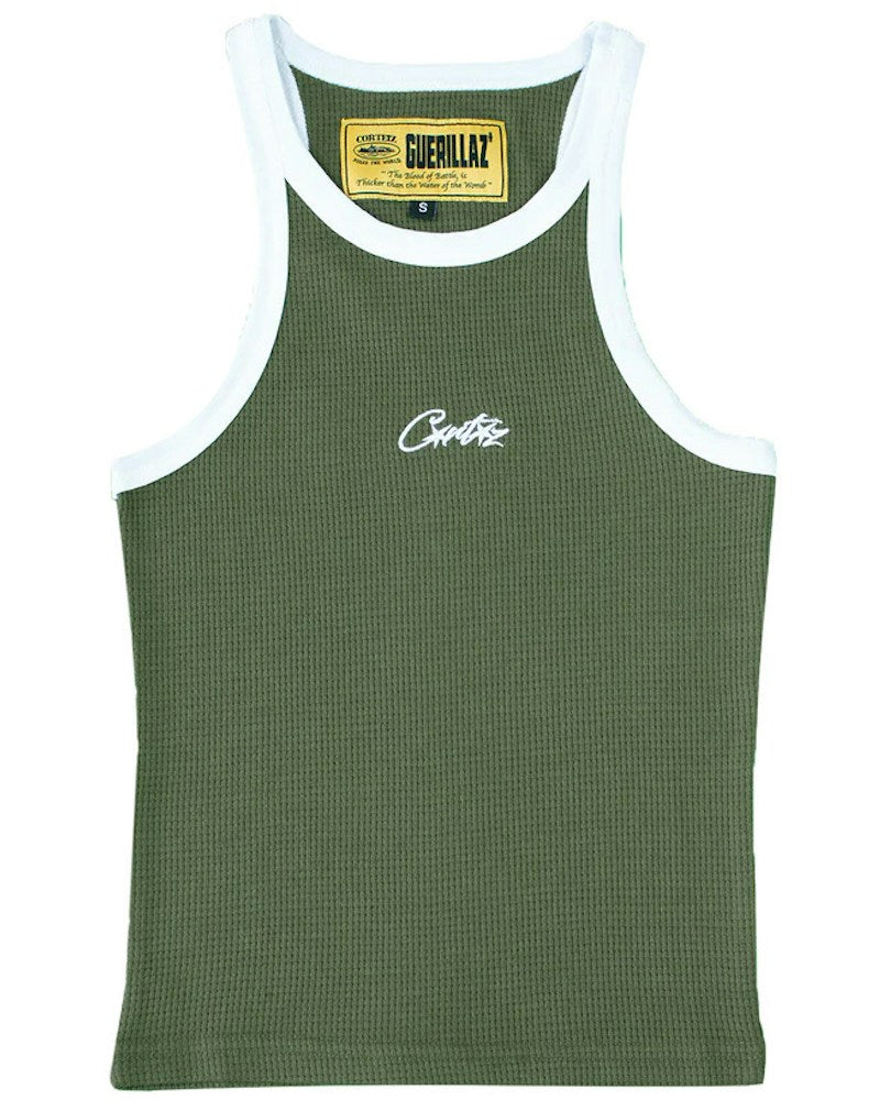 Corteiz Womens Allstarz Contrast Tank Top - Khaki