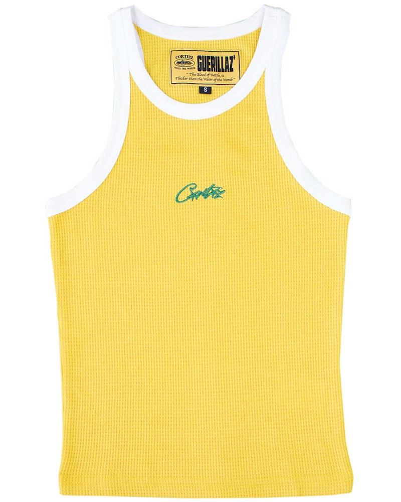 Corteiz Womens Allstarz Contrast Tank Top - Yellow
