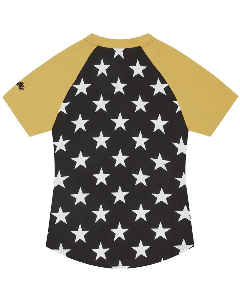 Corteiz Women's Star Baby Top - Black/Yellow