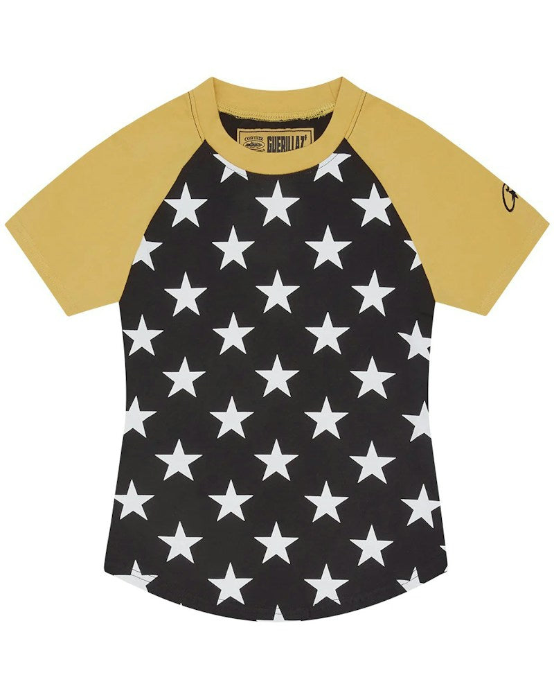 Corteiz Women's Star Baby Top - Black/Yellow
