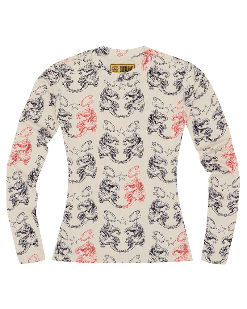 Corteiz Women's Tiger Mesh L/S Tee - Cream