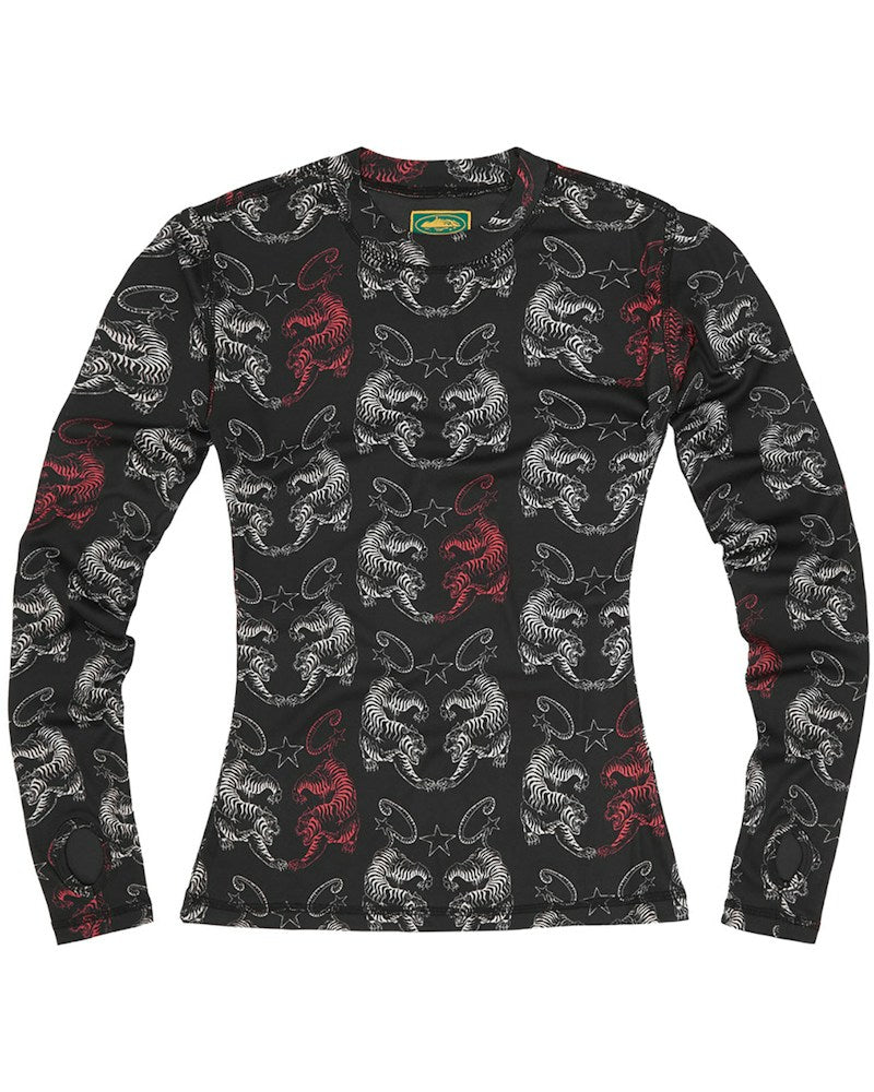 Corteiz Womens Tiger Mesh Longsleeve - Black