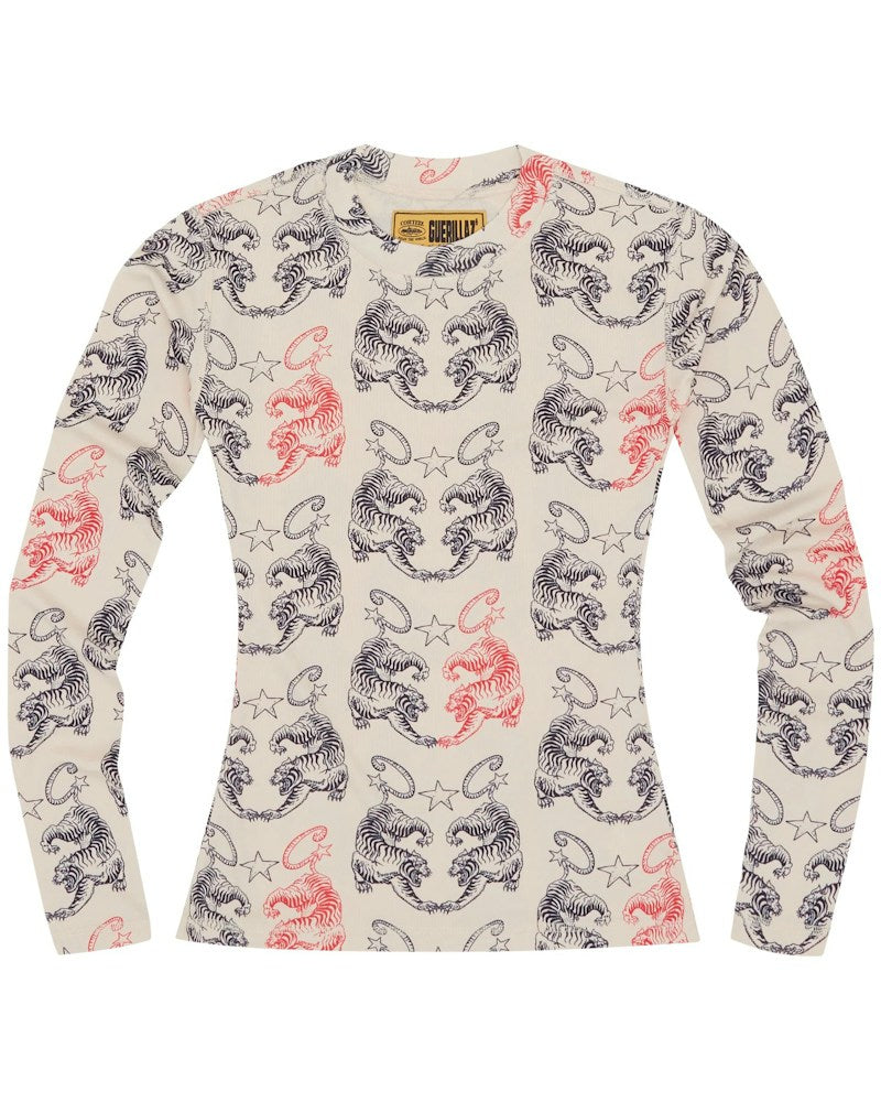 Corteiz Womens Tiger Mesh Longsleeve - Cream