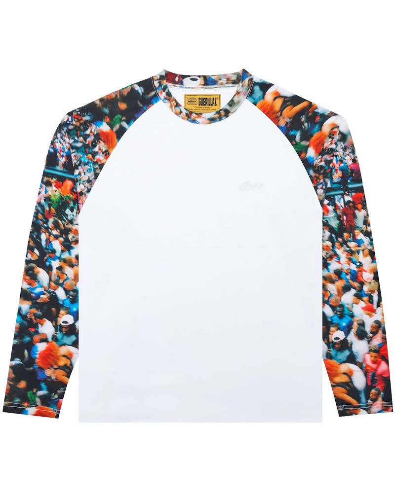 Corteiz World Cup Chaos Raglan LS Tee - White/Multicolor
