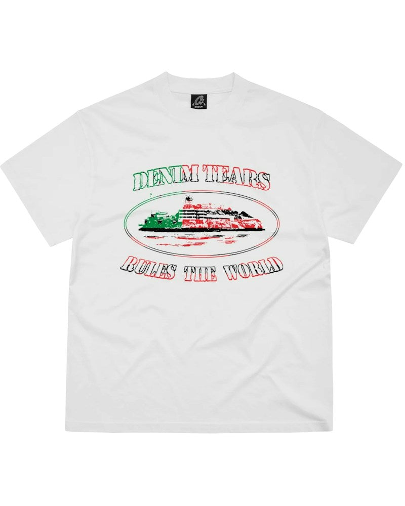Corteiz x Denim Tears Cortears OG Alcatraz Tee - White