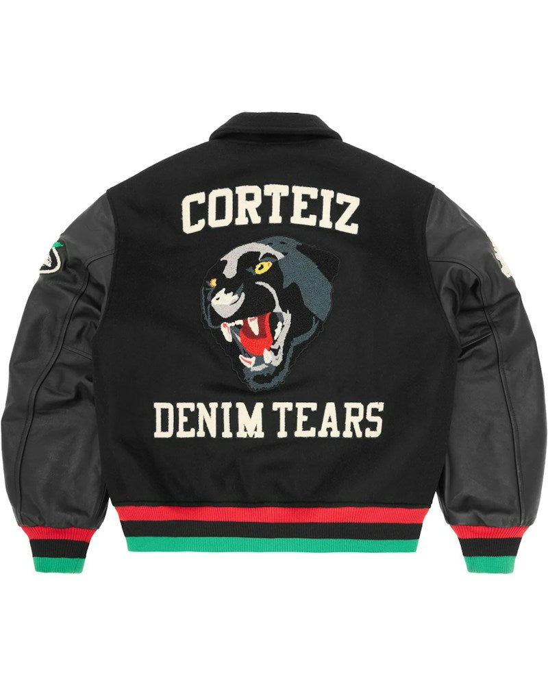 Corteiz x Denim Tears Cortears Panther Varsity Jacket - Black