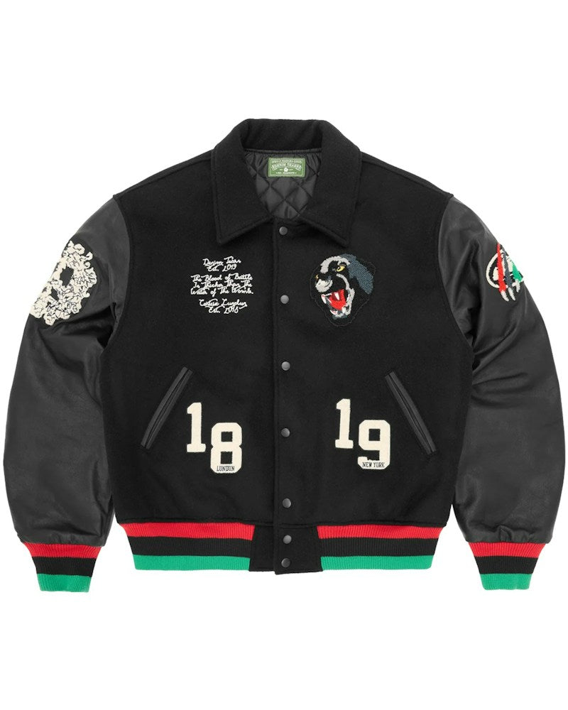 Corteiz x Denim Tears Cortears Panther Varsity Jacket - Black