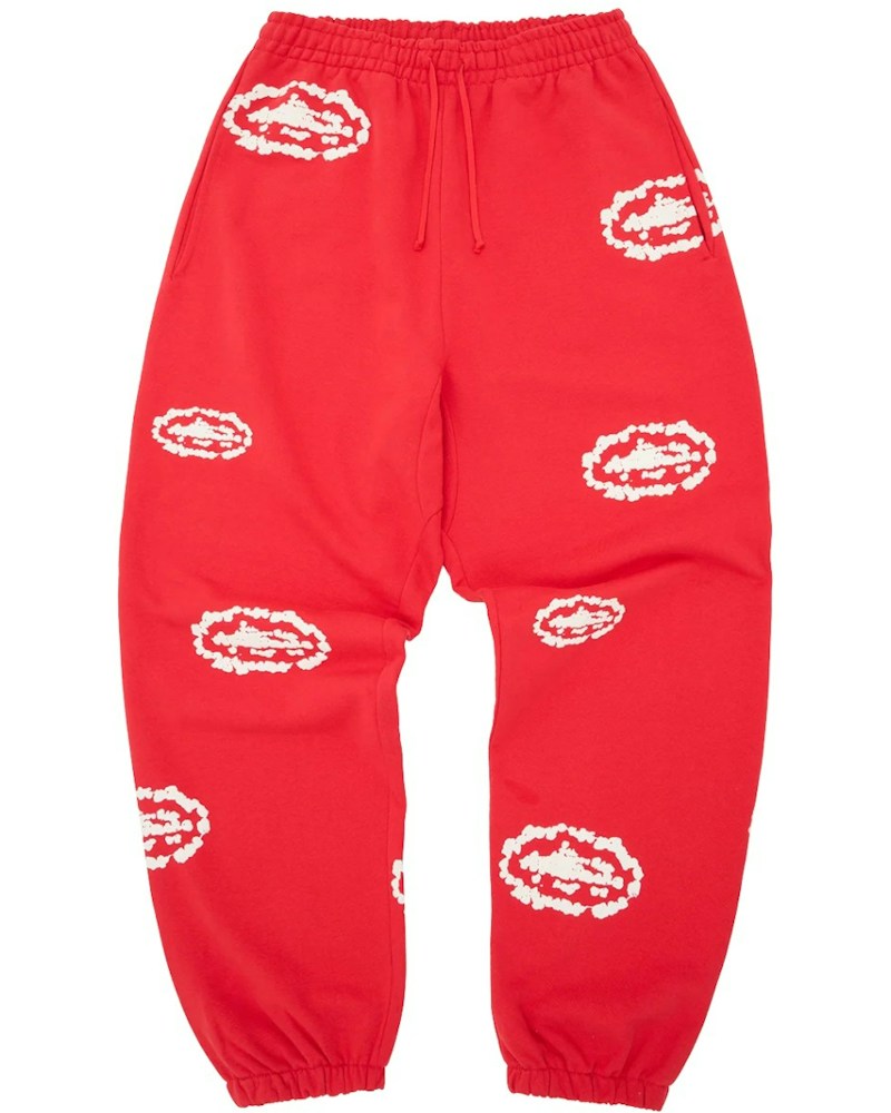 Corteiz x Denim Tears Island Wreath Sweatpant - Red