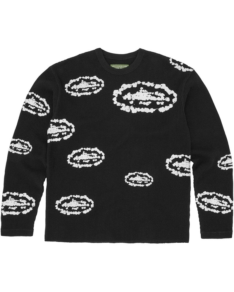 Corteiz x Denim Tears Island Wreath Waffle Thermal - Black