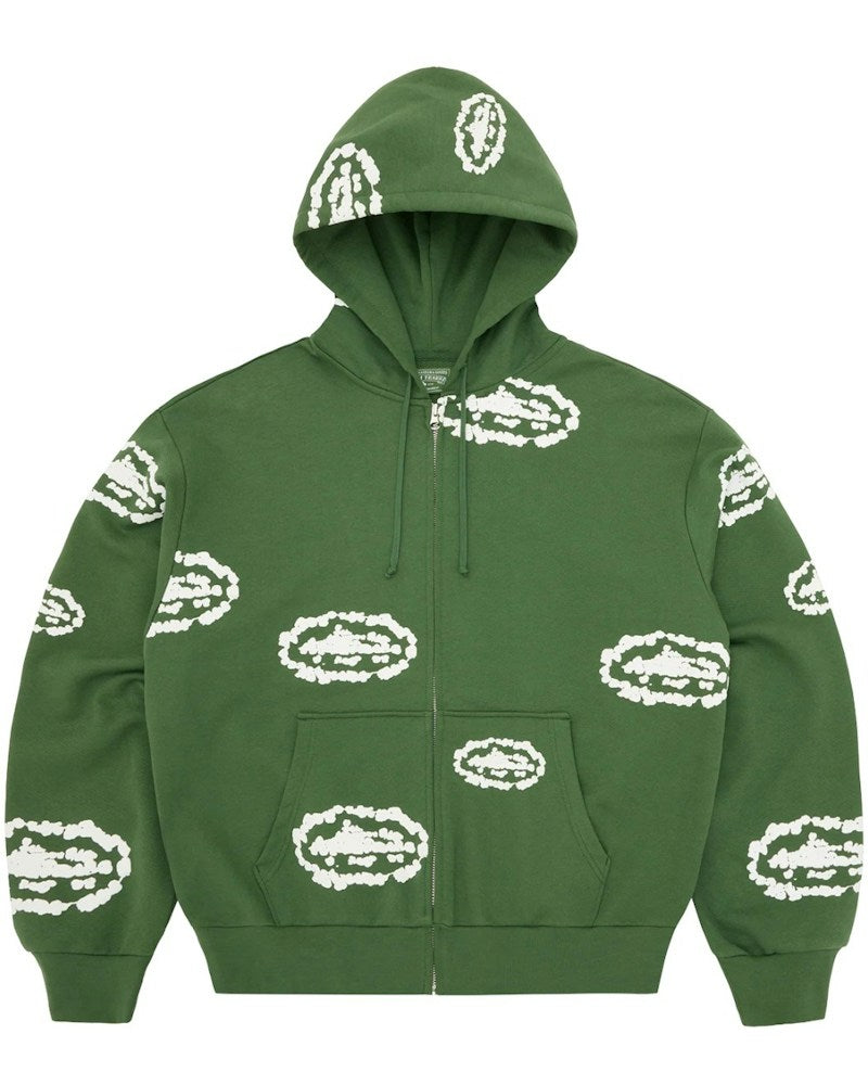 Corteiz x Denim Tears Island Wreath Zip Hoodie - Green