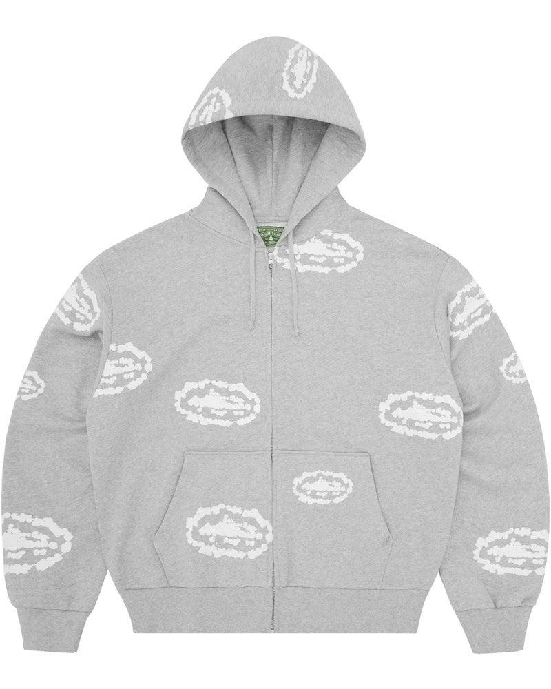 Corteiz x Denim Tears Island Wreath Zip Hoodie - Heather Grey
