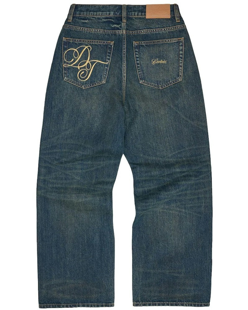 Corteiz x Denim Tears Luxe Baggy Jeans - Vintage Indigo
