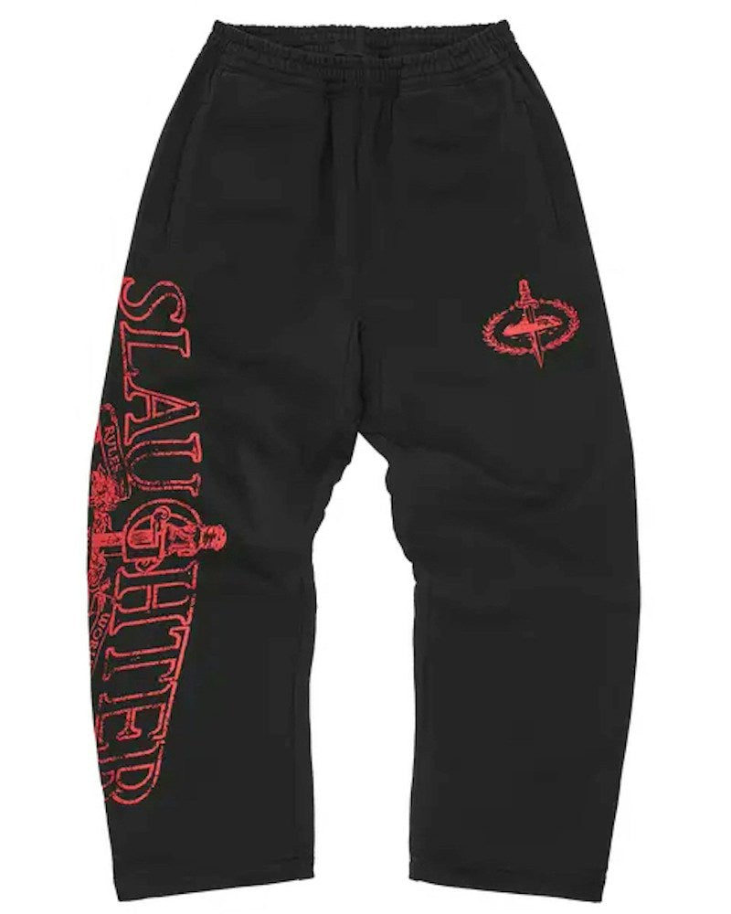 Corteiz x Slaughter Gang 21 Savage Sweatpants - Black