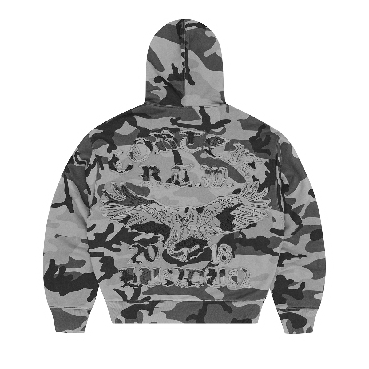 Corteiz Diplomatic Zip Hoodie - Washed Camo