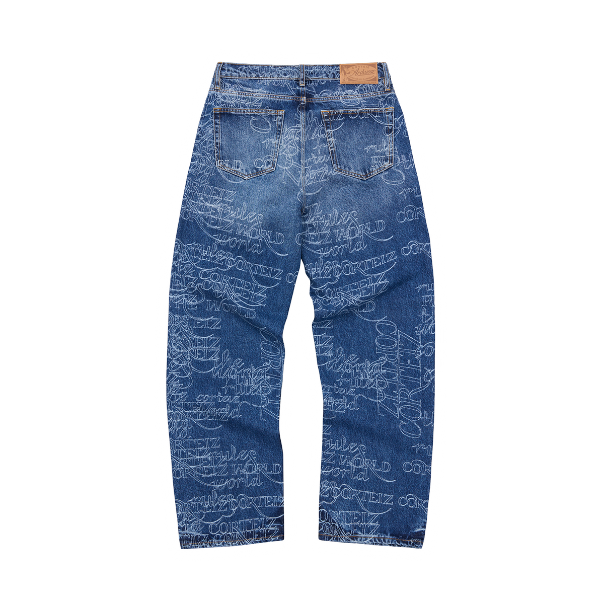 Corteiz Handwritten Baggy Jeans - Midwash Indigo