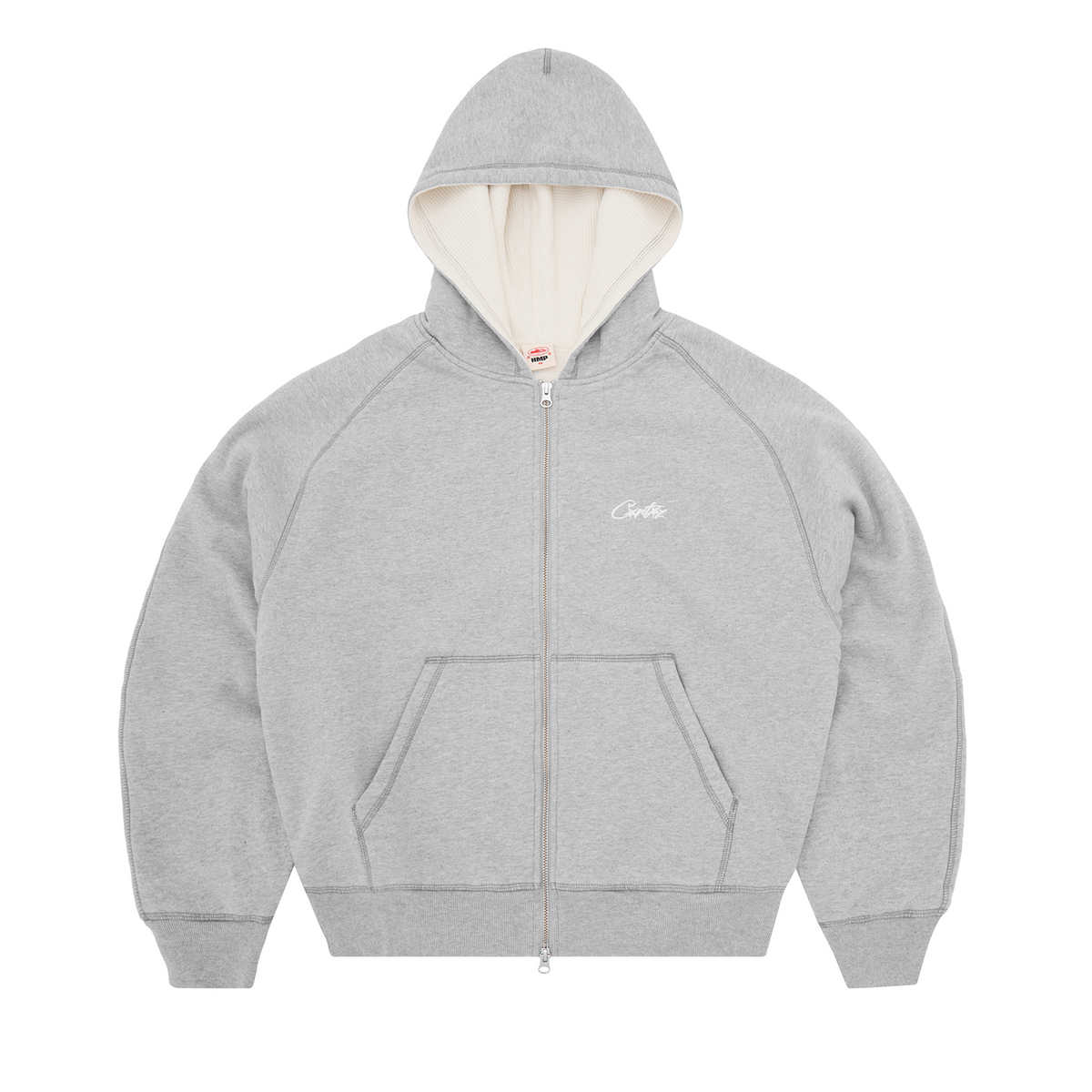 Corteiz HMP Thermal Zip Hoodie - Heather Grey