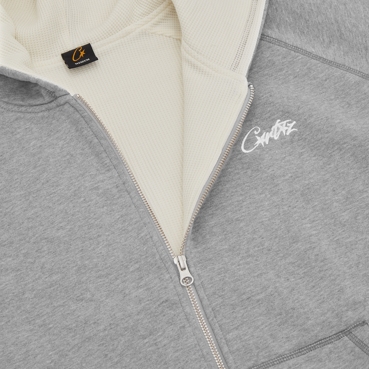 Corteiz HMP Thermal Zip Hoodie - Heather Grey