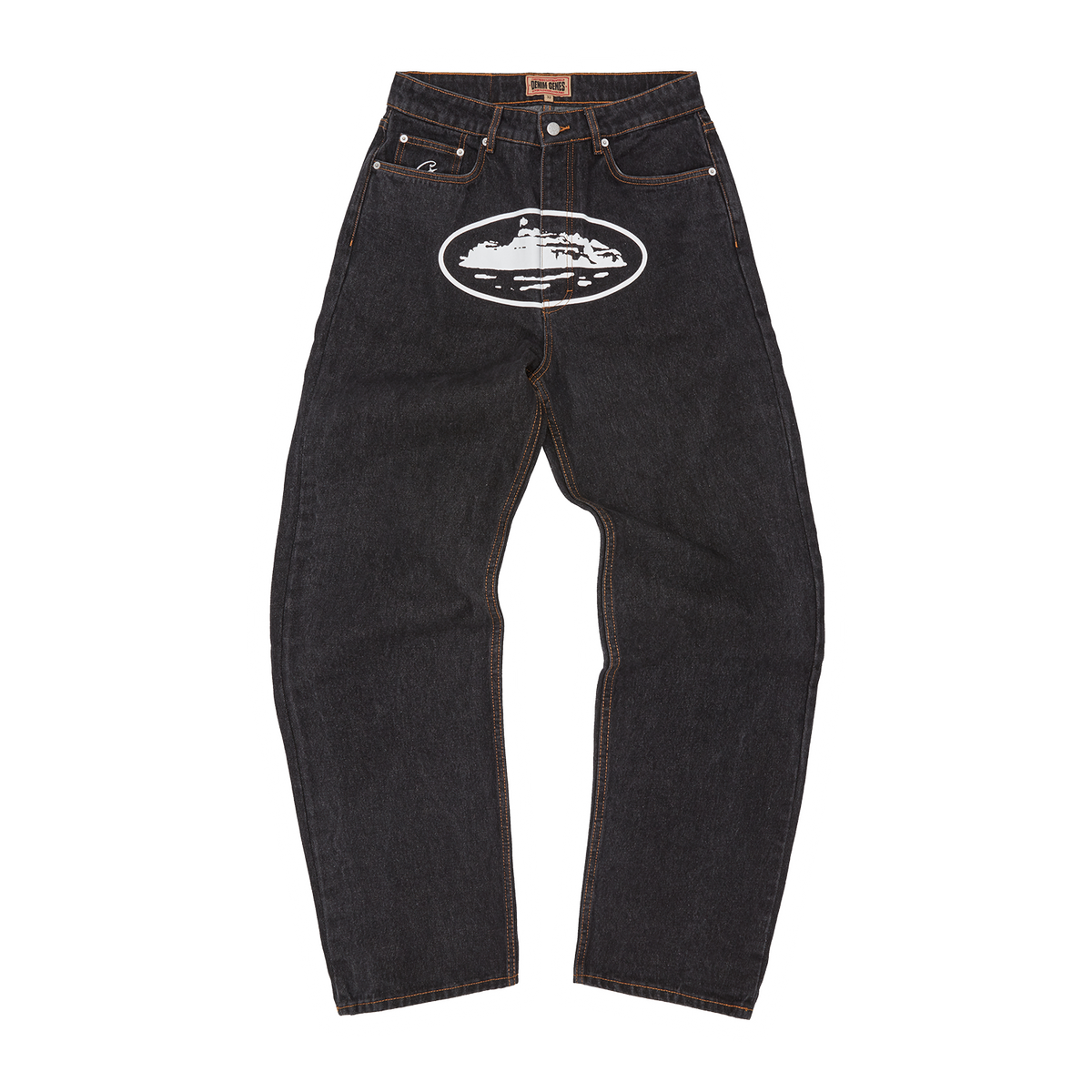 Corteiz Island Baggy Jeans - Washed Black