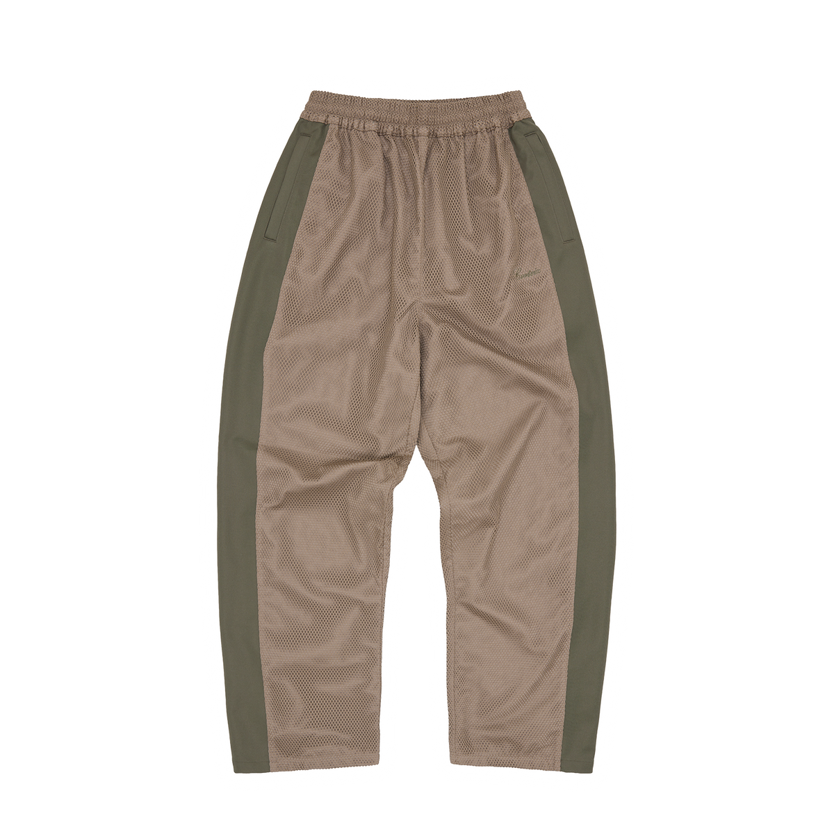 Corteiz Mesh Panel Tricot Track Pant - Tan/Olive