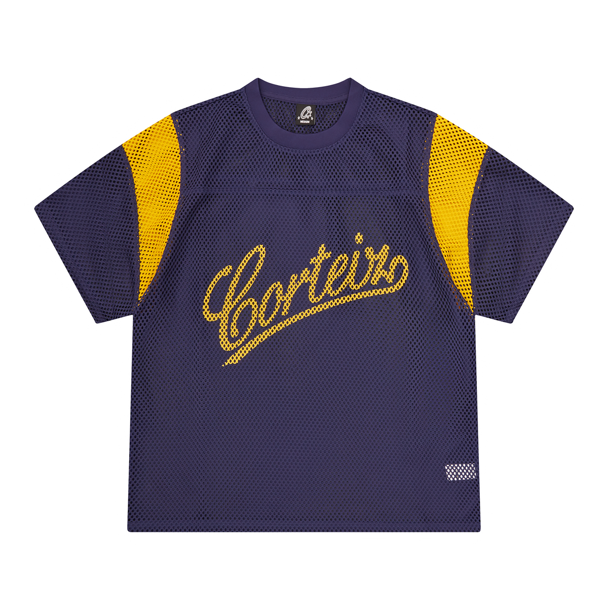 Corteiz Open Mesh Panel Jersey - Navy/Yellow