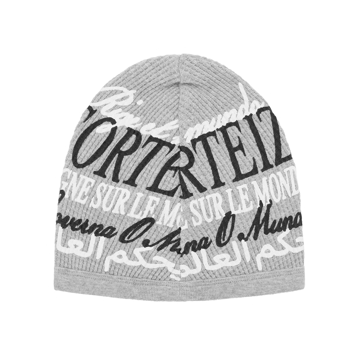 Corteiz Worldwide Waffle Beanie - Heather Grey