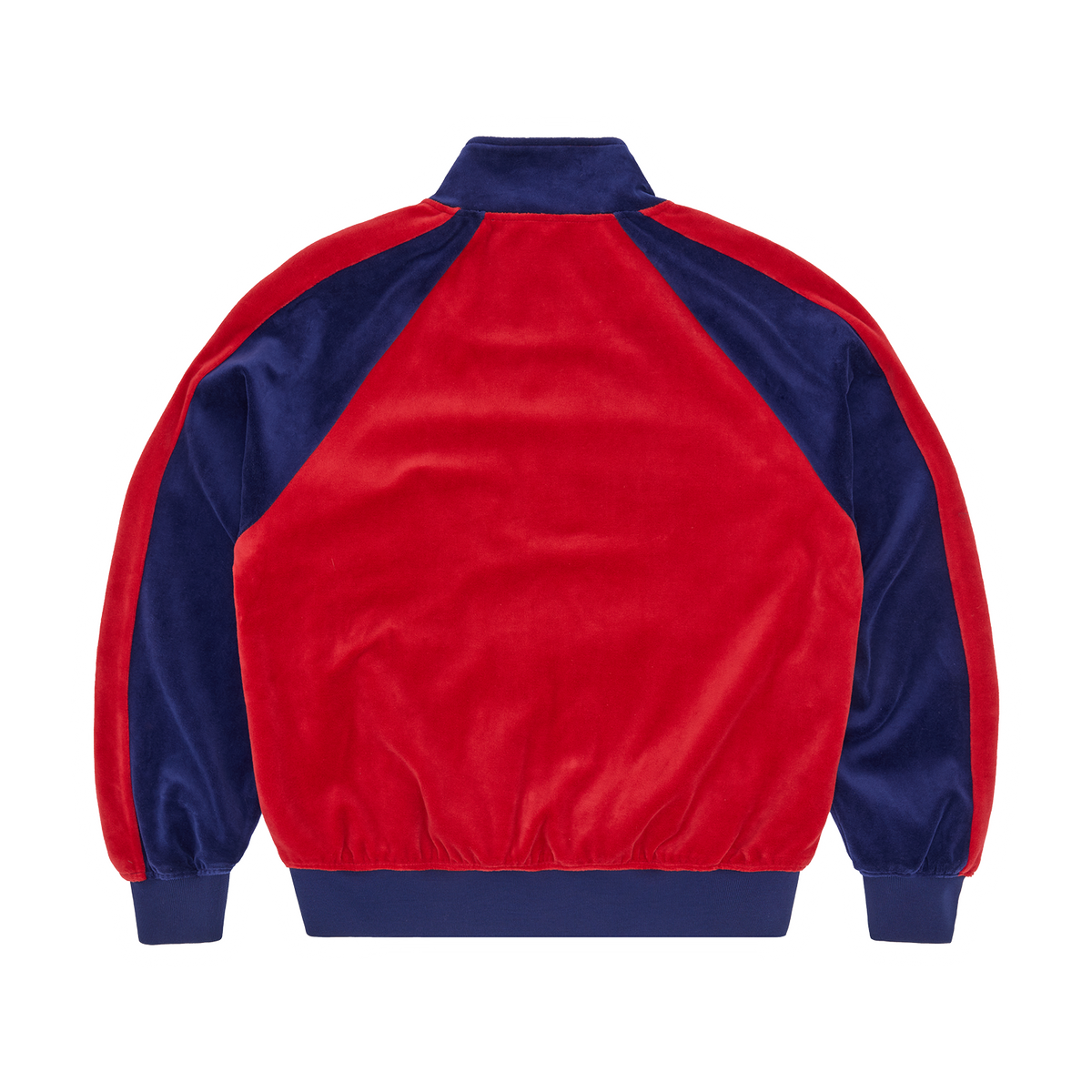 Corteiz Pista Velour Track Jacket - Navy/Red