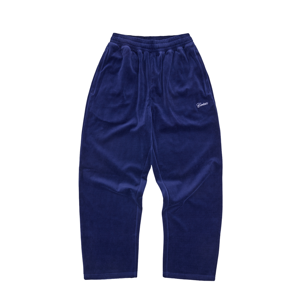Corteiz Pista Velour Track Pant - Navy