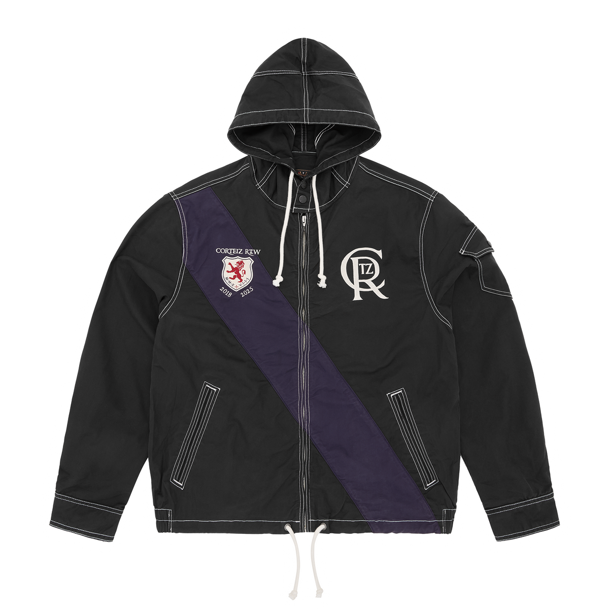 Corteiz Shield Crest Twill Jacket - Black