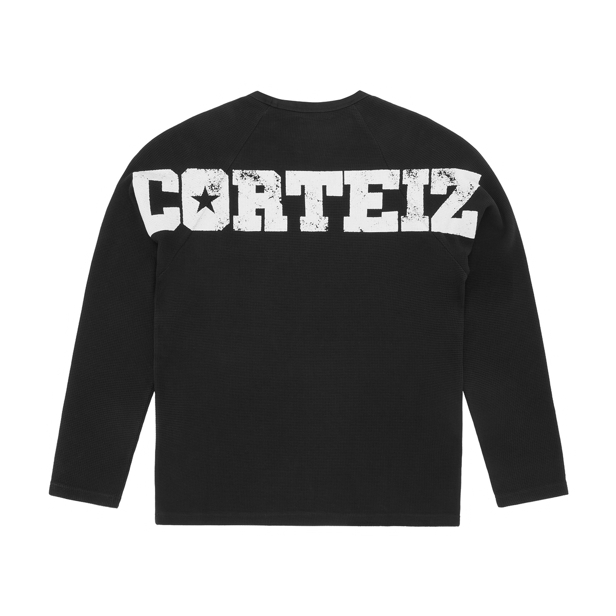 Corteiz Star Raglan Waffle Thermal - Black