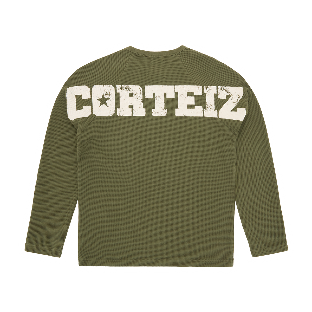 Corteiz Star Raglan Waffle Thermal - Olive