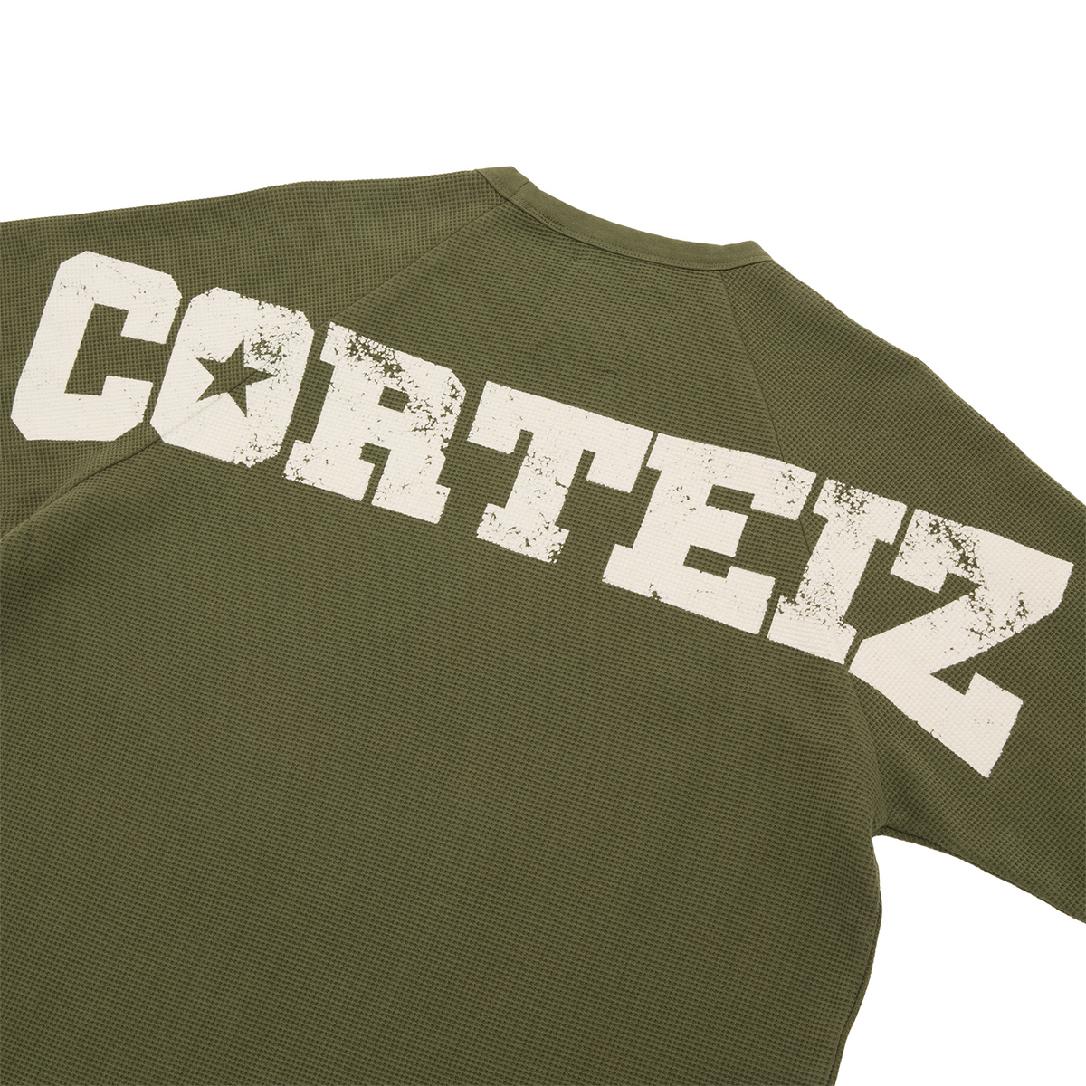 Corteiz Star Raglan Waffle Thermal - Olive