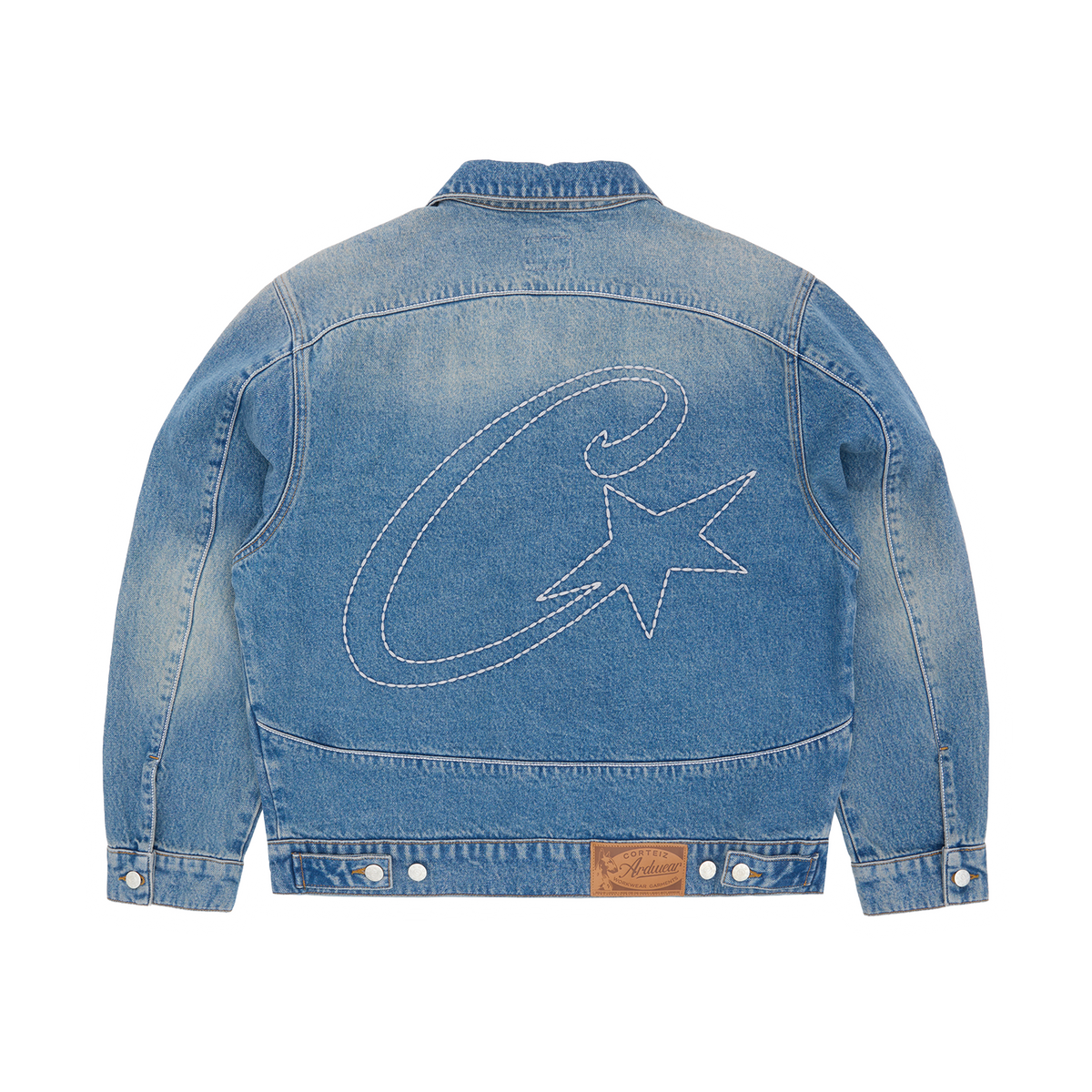Corteiz Stitch Down Denim Jacket - Faded Indigo