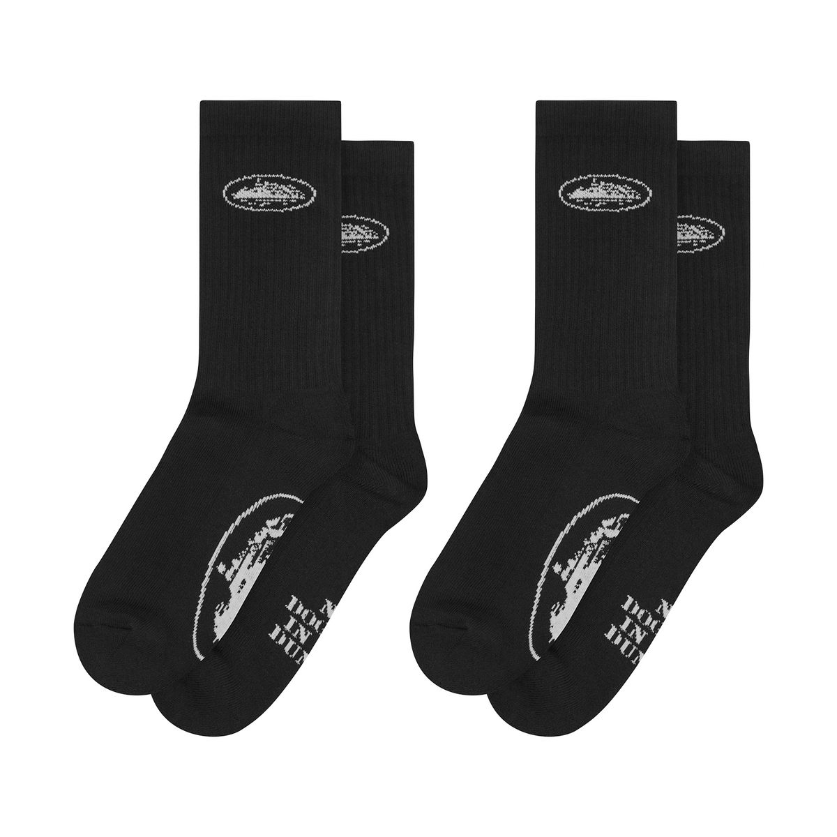 Corteiz Black Alcatraz Socks - 2 Pack