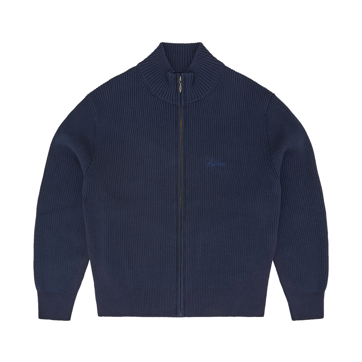 Corteiz VVS Rib Knit Zip Up - Navy