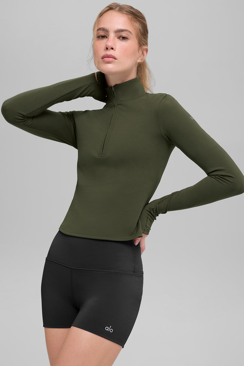 Long-Sleeve ALO Softsculpt Precision 1/4 Zip Sweater
